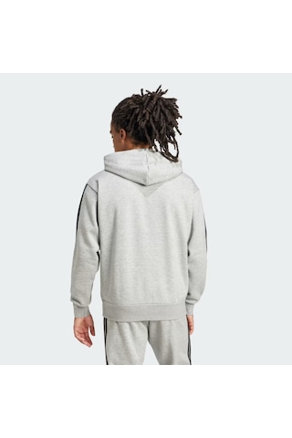 Adidas Essentials 3 Şeritli Erkek Polar Sweatshirt Je6302 Gri