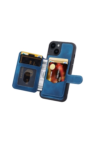 Teleplus Apple Uyumlu iPhone 15 Kılıf H67 Kartlıklı Cüzdanlı Kılıf