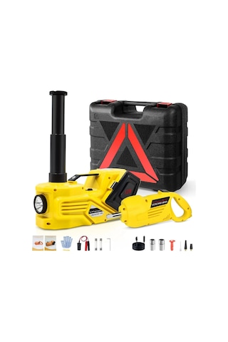 Auhma Ahj-01 5 Ton Elektrikli Hidrolik Kriko Seti - Hava Pompası 4'ü 1 Arada Araba Tamir Kiti