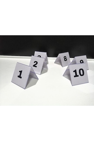 Şeffaf Etiket Pvc İsimlik Masa Numaraları Çift Yön 1-40 Arası Ayaklı Numaralar