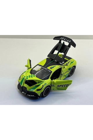 Işıklı Sesli Metal Çek Bırak Araba 15 Cm Yeşil 63940 Çok Renkli