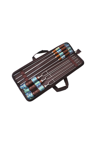 Didadodo Ahşap Sap Barbekü Mangal Şişisi, Ahşap Kılıf İle Artırılmış