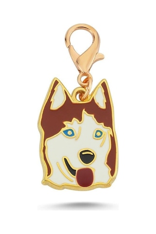 Husky Kızıl Beyaz Mineli Tasma Aksesuarı Renkli