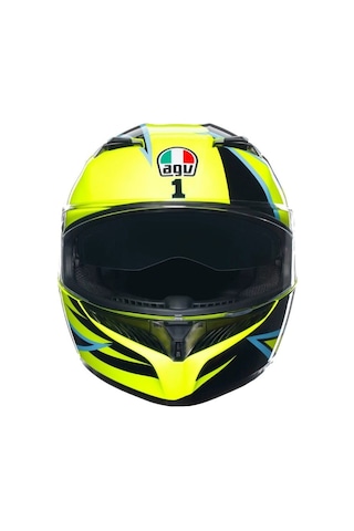 Agv K3 Rossi Wt Phillip Island 2005 Kapalı Motosiklet Kaskı Sarı - Siyah