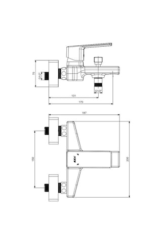 Eca Royal Banyo Bataryası 102102666 Krom