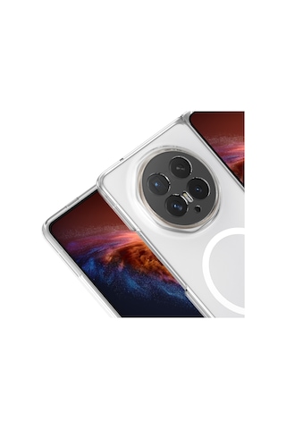 Kilifone - Honor Magic V6 Uyumlu Kılıf Magsafe Özellikli Şeffaf London Sert Pc Kapak - Şeffaf - T44285