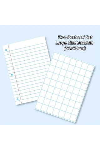 Xuweiwei Izgara Desenli 2 Büyük Yaz-sil Tahta Seti Kolay Temizlenir Ofis Okul