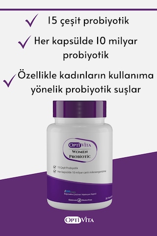 Optivita Kadınlar İçin Probiyotik Mikroorganizma İçeren Takviye Edici Gıda 30 Kapsül