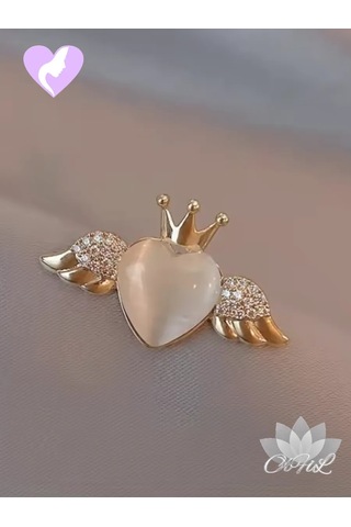 Olfil Broş-mini Kalp Melekler Kraliyet Tarzı 183689974 Sıcak Bej