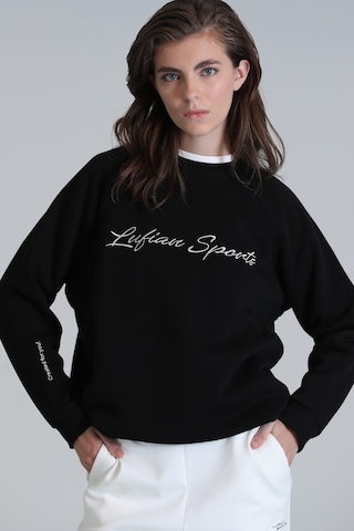 Lufian Loved Kadın Örme Sweatshırt Siyah Siyah 122030014100100 Siyah