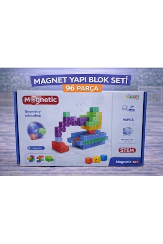 Magnet Yapı Blok Seti 96 Parça Manyetik Stem Eğitici Zeka Ve İnşa Oyuncak Seti