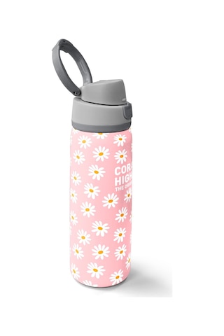 Coral High Papatya Desenli Pipetli Ve Direkt İçim Çelik Termos 800 Ml 38502 Açık Pembe