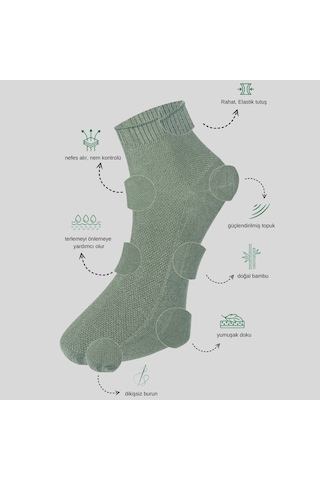 Kral Socks Erkek Patik Lacose - Kabartma Desenli 5 Adet Bambu Dikişsiz Siyah