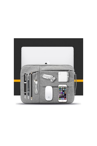 Dizüstü Bilgisayar Kılıfı Tablet Çantası 12 13 14 15 16 İnç Macbook Uyumlu Air Pro 15.4 15.6 Xiaomi Huawei Hp Dell Lenovo Gri 14-15.4 İnç, Diğer