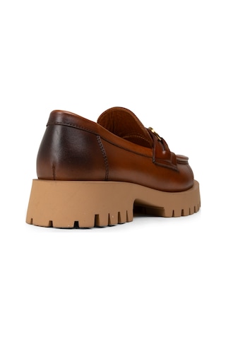 Deery Kadın Hakiki Deri Taba Renkli Tokalı Loafer - 02037ztbae01