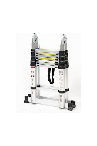 Cardilife 250 + 250 Cm. - 8+8 Basamaklı Alüminyum Teleskopik Merdiven - A Tipi Uzayan Merdiven 8+8 Basamaklı