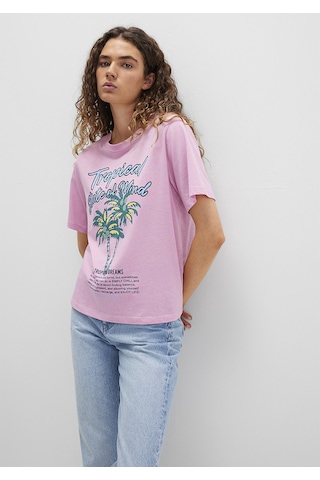 Mavi - Plaj Baskılı Pembe Tişört 1613490-71031 Pembe