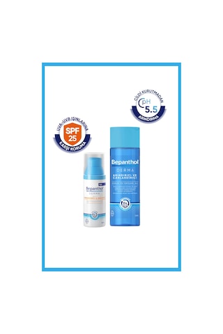 Bepanthol Derma Nemlendirici & Besleyici SPF 25 Günlük Yüz Kremi 50 ML + Derma Arındırıcı & Canlandırıcı Günlük Yüz Temizleme Jeli 200 ML