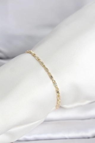 Ceylan Adam Cm 14k Gold Renk Burgu Zincirli Model Kadın Bileklik Çok Renkli