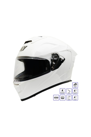 My Helmets Mks001-pw Yarış Spoiler Güneş Vizörlü Şeffaf Full Face Motosiklet Kaskı Çok Renkli
