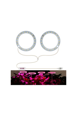 Sones Led Bitki Büyüme Lambası Tam Spektroskopi Akıllı Zamanlama İç Mekan Doldurma Işığı Halka Bitki Lambası, Güç: İki Kafa Pembe Işık