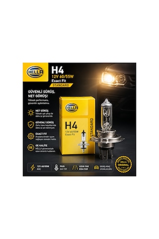 H4 12v 60/55w Halojen Uzun Kısa Far Ampulü Tekli