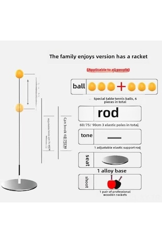 Shineyee Ev İçi Tenis Topu Egzersiz Aleti: Yumuşak Eksenli Tek Kişilik Egzersiz, El-göz Koordinasyonu Ve Refleks Geliştirici, Aile Ve Çocuklar İçin 6 Top + 3 Çubuk + 2 Tahta Raket