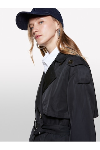 Sisley Kemerli Astarlı Manşetli Comfort Fit Midi Trençkot Kadın Siyah Trençkot - 325a2zcrln05x