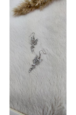 Yeni Moda Küpe Melek Kanadı Dans Peri Kız Tasarım Sallantılı Küpe Çok Renkli