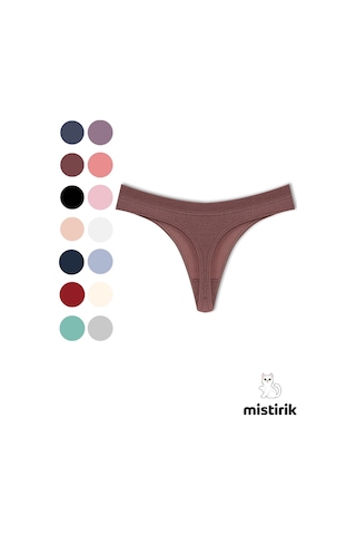 Mistirik Paulo Model Fitilli Esnek Kumaş String Tanga Mürdüm Renk Mürdüm