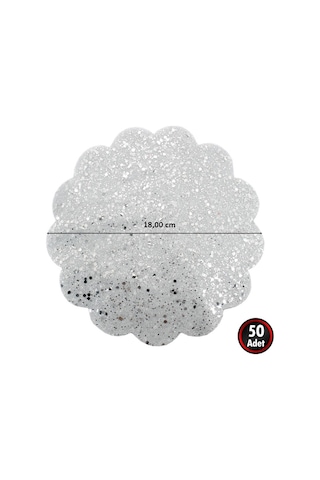 Kesilmiş Tül. 18 Cm Metalik Parlak. 25 Adet - Gümüş