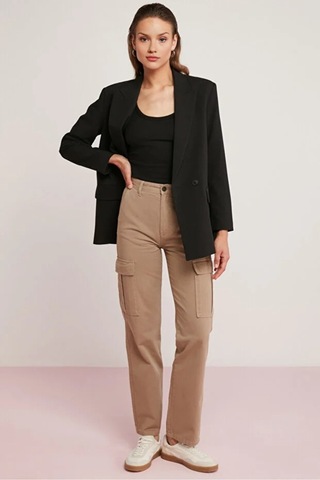 Cloudymood Kadın Fitilli Görünümlü Kalın Askılı Basic Siyah Bluz Atlet Siyah - 872612515 Siyah