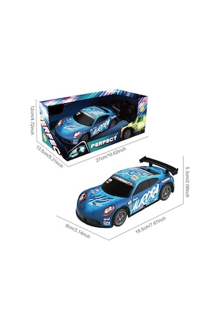 Rc Full Fonksiyon Led Işıklı Gövde 1:22 Şarjlı Uzaktan Kumandalı Yarış Arabası - Mavi