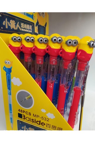 Sevimli Minion Figürlü 0.7 Versatil Uçlu Kalem, Kırmızı Kırmızı