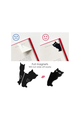 Manyetik Ayraç Meraklı Kedi Siyah Renk, Orijinal Ayraç, Hal