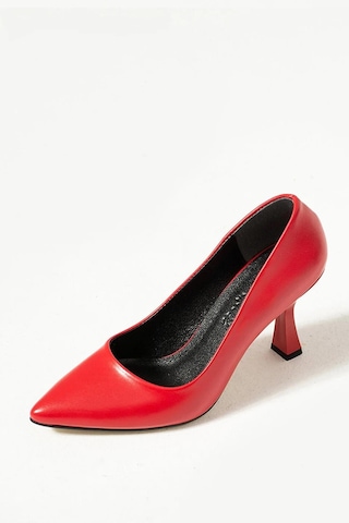 Preshley Kadın Samba Kırmızı Stiletto 9 Cm Topuklu Ayakkabı-kırmızı Kırmızı