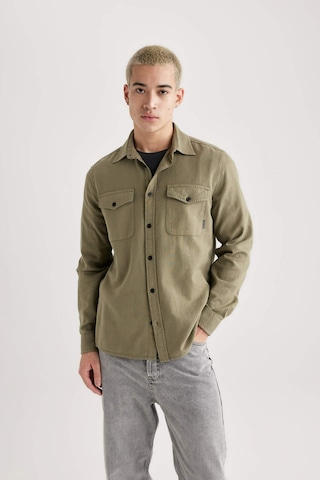 DeFacto Regular Fit Polo Yaka Basic Düz Pamuklu Uzun Kollu Gömlek B2654AX23AUKH470