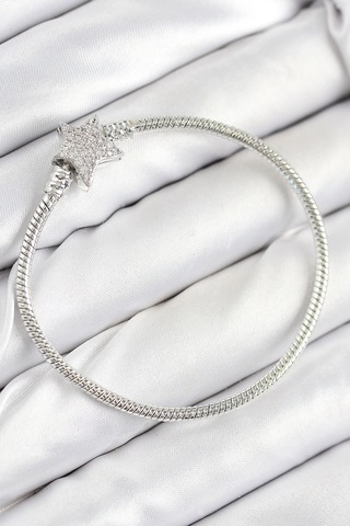 Pirinç Charm Zirkon Taşlı Yıldız Model Gümüş Renk Kadın Bileklik - Tj-bb7804 Çok Renkli