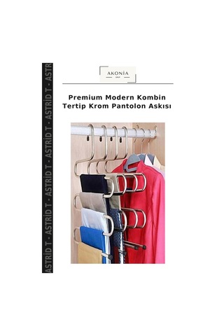 Astrid T Premium Modern Kombin Tertip Krom Pantolon Askısı