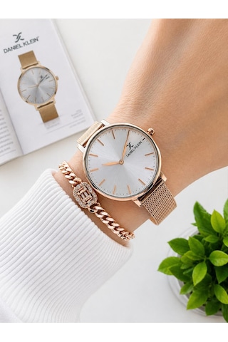 Daniel Klein 2 Yıl Garantili Hasır Çelik Kordon 3 Atm Suya Dayanıklı Kadın Kol Saati Hs12809.4 Rose Gold
