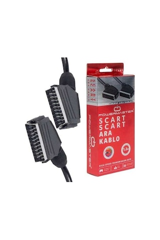 Powermaster Scart Scart Standart Kablo 1.2m 7mm Kutulu
