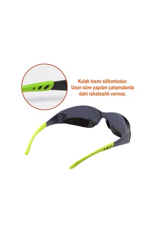İş Güvenlik Gözlüğü Antifog Buğulanmaz Koruyucu Çapak Gözlük S500 Gümüş