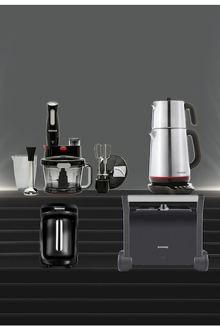 Homend Premium Serisi Elektrikli Çeyiz Seti + Kahve Makinesi + Tost Makinesi + Blender Set + Çay Makinesi