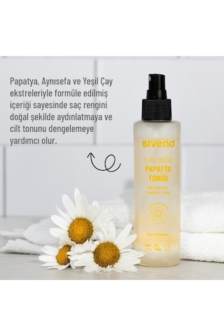 Siveno %100 Doğal Papatya Suyu Aydınlatma Etkili Arındırıcı Rahatlatığı Saç Ve Cilt Toniği 150 Ml