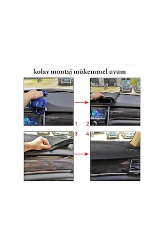 Dacıa Logan / Sandero 2010-2014 3d Torpido Koruma Kılıfı - Ön Göğüs Kaplama - Siyah Şerit 1 Adet