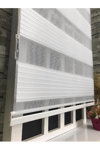 Pliseli Stor Zebra Sert Plastik Kasalı Beyaz Perde STB480-PD