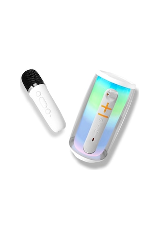 Pluse 6 Mikrofonlu Rgb Kablosuz Hoparlör - Beyaz