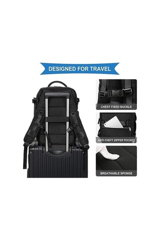 Dancemonkey Büyük Kadın Seyahat Sırt Çantası, El Bagajı, Yürüyüş Ve Açık Hava Sporları İçin Su Geçirmez Sırt Çantası, Okul Sırt Çantası, A-siyah Siyah