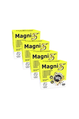 Magni5 Magnezyum Vitamin D3 B6 İçeren Takviye Edici Gıda 4x90 Kapsül