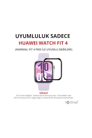 Novstrap Huawei Watch Fit 4 İle Uyumlu Ekran Koruyucu Nano Esnek Cam Tam Kaplayan Ppma